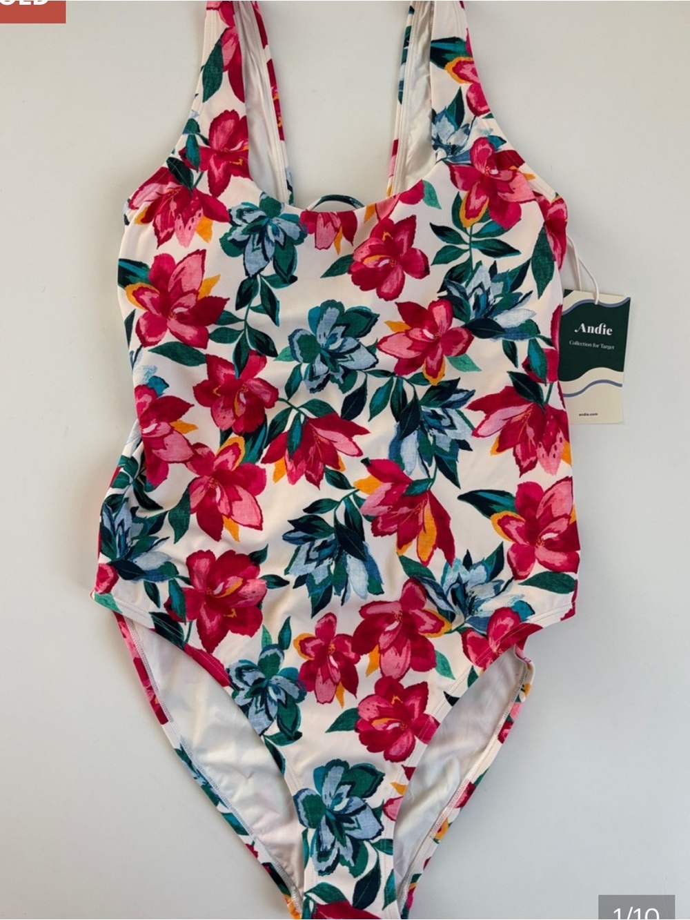 Andie Floral One-Piece Swimsuit in White, Pink, Green, Blue
